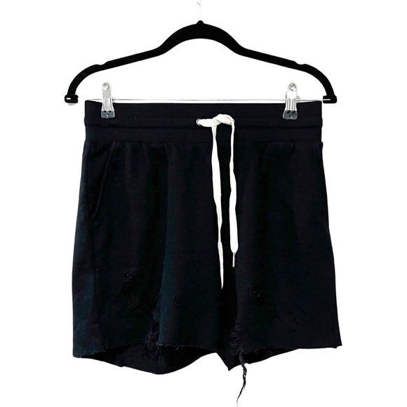 NWT n:PHILANTHROPY Coco destroyed distressed sweat shorts in vintage black Sz S - Picture 2 of 5